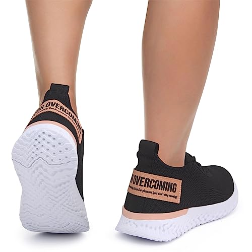 Tênis Academia Confortável Macio Corrida Feminino Masculino (38, Preto/Nude)