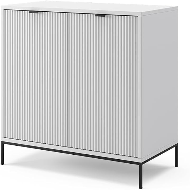 Vicco cassettiera in truciolato bianco con rivestimento in resina a due sportelli 21727