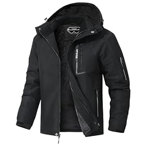 Men’s Ski Jacket Winter Warm Snow Coat Waterproof Windbreaker Hooded Work Outerwear Snowboarding Jackets