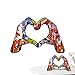 Heart Hands Statue Desktop - Heart Shaped Hand Ornament | Hearts Gesture Sculpture | Colorful Graffiti Loved Finger Statues | Painting Bond Expression Art Figurines for Wedding Tabletop Shelf Decor