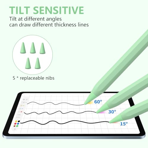Image of Stylus Pen for iPad 2018-2023 with Palm Rejection, Active Pencil for iPad 10th /9th /8th /7th /6th Generation, for iPad Pro 11 /12.9 inch, for iPad Air 5th /4th /3th Gen, for iPad Mini 6th /5th Gen (Green)