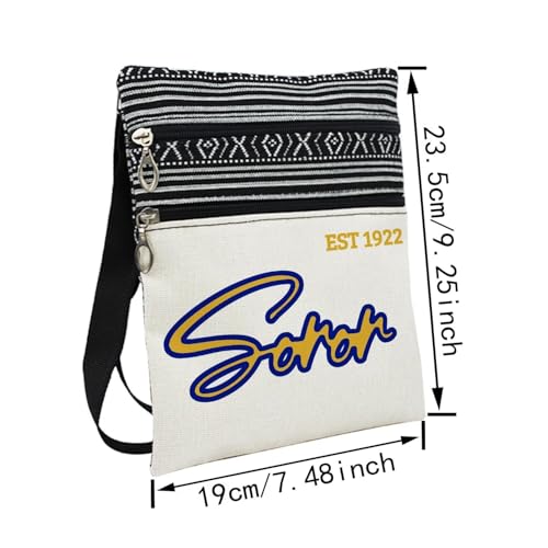 Soror 1922 Messenger Bag Small Ethnic Pattern Printed Adjustable Strap Crossbody Zipper Bag Sorority SGRHO Phone Bag Wallet Cute Shoulder Handbag for Women2