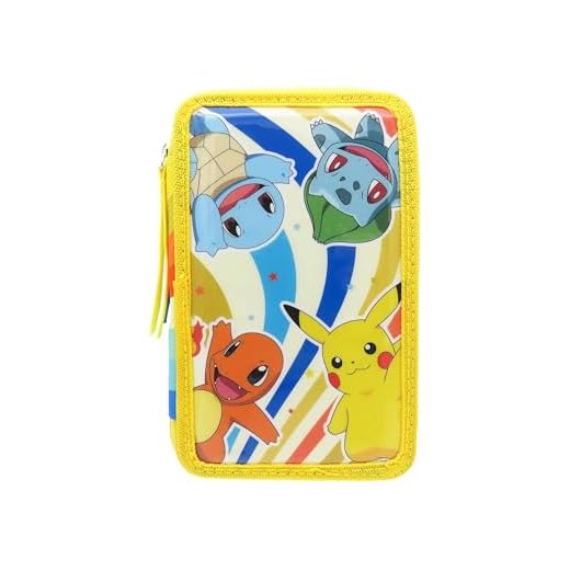 CYPBRANDS Pokémon, Estuche, Plumier de 3 Pisos, Material Escolar, Multicolor, Producto Oficial