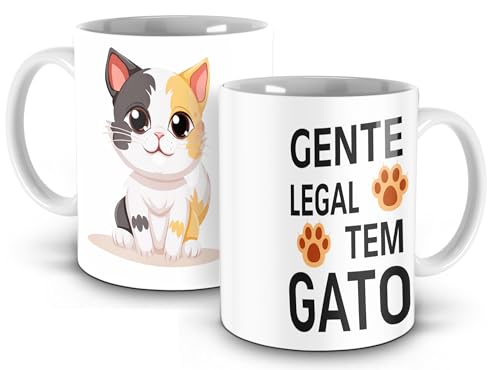 Caneca de porcelana com gato fofo de 325 ml