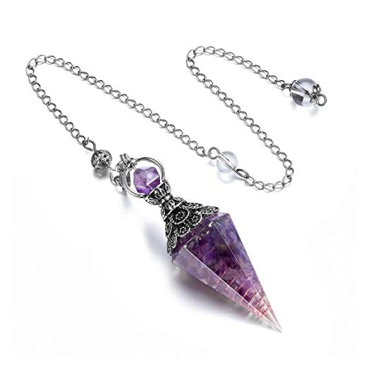 GEHECRST Amethyst Healing Pendulum