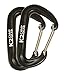 Wiregate Carabiner Set by K2 Camp Gear (2 Pack) Lightweight Aluminum. Holds 2400lbs Each - Best for Upgrade Replacement Hammock Clips, Camping, Hiking. (Black)
