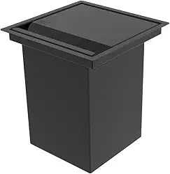 Lixeira Quadrada Pintada Preto 3,9 L Para Bancada