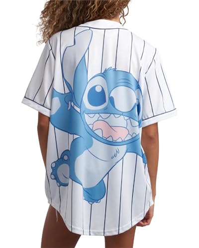 Image of Disney Womens Baseball Jersey Lightweight Graphic Baseball Shirts for Women | 100% Polyester Fabric, Lightweight & Breathable, Mesh or Button-Down Styles