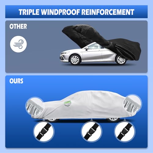 Image of Car Cover Custom Fit for Toyota Camry 1996-2026, for Honda Accord 2001-2026, Migaven Waterproof Full Exterior Cover Sun Rain Protection with Door Zipper and Cotton Lining