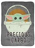 star wars the mandalorian curious child throw - measures 46 x 60 inches, kids bedding features the child baby yoda - fade resistant super soft fleece (official star wars product)