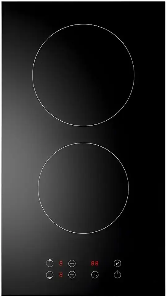 Cooktop Fogão Elétrico Indução 2 Bocas 30cm Preto, Vidro Cerâmico Chinês, Controle Touch, 220-240V, Ideal para Cozinhas Compactas, Modelo PK-B23515