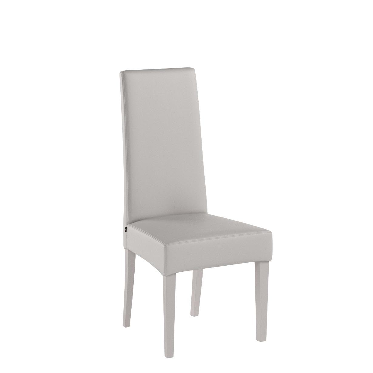Tommychairs - Set 4 chaises LUISA pour cuisine, bar et salle à manger, robuste structure en bois de hêtre peindré en gris clair, assise et dossier rembourrés et revêtus en cuir artificiel gris clair