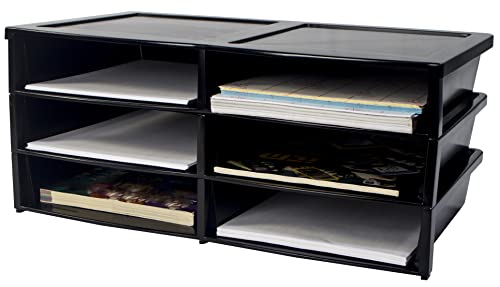 Literature Sorter Storex meuble de tri horizontal noir pour le bureau