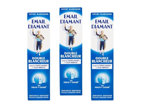 Email Diamant Double Blancheur Whitening Tägliche Zahnpasta Original Kosmetik - 75ml Große Größe - Blau - 3 Tuben