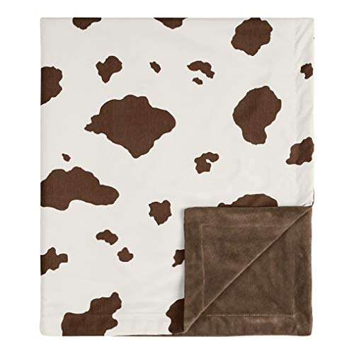 Image of Sweet Jojo Designs Wild West Cow Baby Boy Receiving Security Swaddle Blanket for Newborn or Toddler Nursery Car Seat Stroller Soft Minky - Brown and Cream Western Southern Country Animal