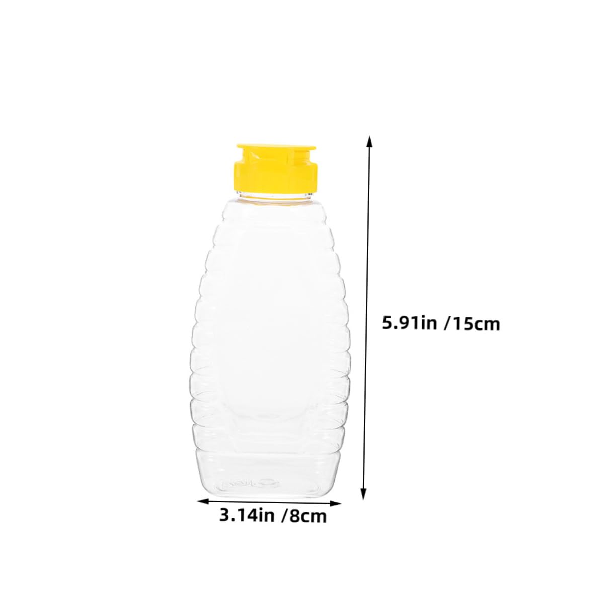 Cabilock 4Pcs Transparent Plastic Honey Bottles with Lids Capacity Squeeze Containers for Honey Jam Sauces for Home Restaurants and Outdoor Activities