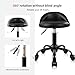 KKTONER Rolling Stool with BackRest Height Adjustable Round Chair with Wheels Swivel Drafting Work PU Leather stools Small (Black)