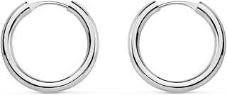 Pendientes Mujer/Niña Oro Blanco 18k Aros Flexibles 12x1,5 mm - Mondepetit