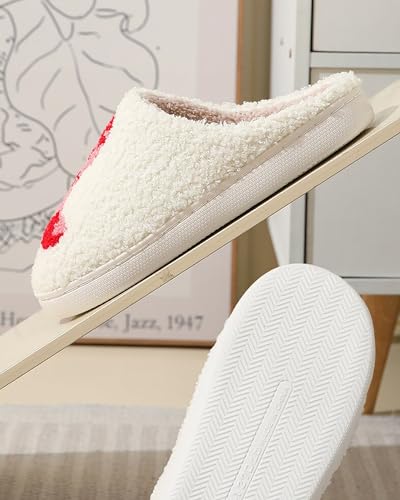 Image of Evil Eyes Cowboy Hat Slippers cute Warm Cozy House Shoes Soft Plush Fuzzy Slippers for Women Men