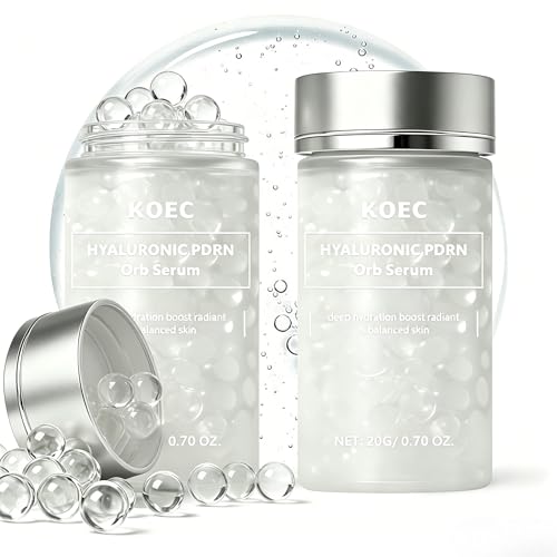 KOEC 2PCS Hyaluronic PDRN Orb Serum Boosting Face Serum with Hyaluronic Acid Glutathione Deep Hydrating Reduce Wrinkles Skin Elasticity Skincare for Women 20g