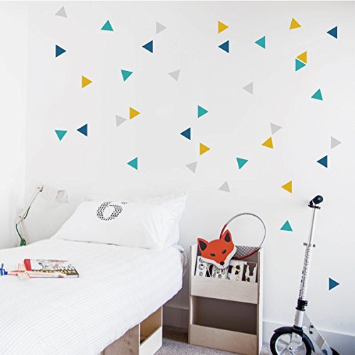 50 Triángulos nórdicos combinación mostaza - Vinilos bebé Cover