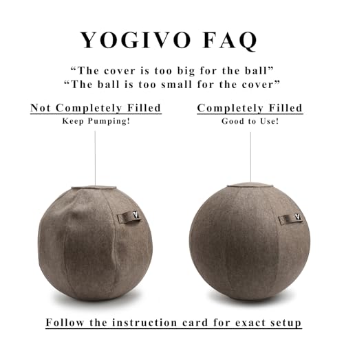 Image of Sitting Ball Chair for Office and Home, Pilates Exercise Yoga Ball with Cover for Balance, Stability and Fitness, Ergonomic Posture Exercise Ball Seat with Handle and Pump