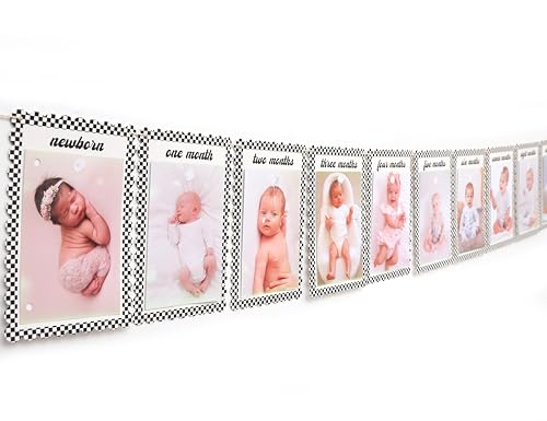 Checkered First Birthday Milestone Photo Banner,Race Car 1st Birthday