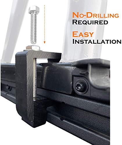 TMS 800LB Capacity Extendable Non-Drilling Pickup Rack Ladder Rack Lumber Utility 2 Bars with Mounting Clamps (Patent Pending) (27-3/4'')