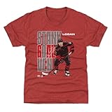 500 LEVEL Logan Stankoven Youth Shirt - Logan Stankoven Carolina Bold WHT (Tri Red, 10-12Y Large)