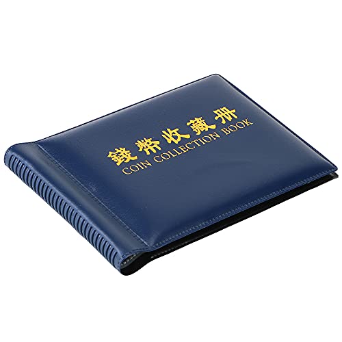 FYMTS Pochette de rangement pour pièces de monnaie - 60 pochettes - Livre de collection pour pièces de monnaie, badges, jetons, albums, timbres Cover