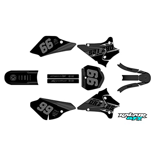 Dirt Bike Graphics Kit For Suzuki DRZ125 (2001-2007) - Custom Decals, No Plastics Included