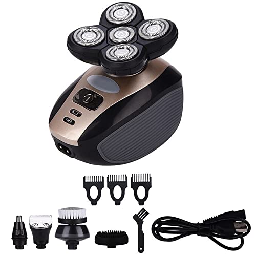 Maquinilla de afeitar eléctrica para hombre, 5 en 1, multifunción, máquina de afeitar, recargable, 4D, cabeza flotante