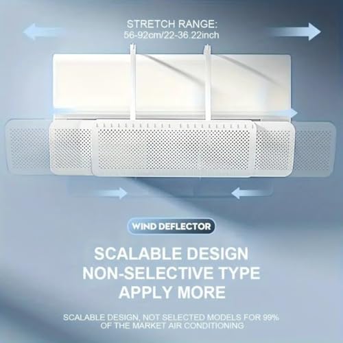 Image of Adjustable AC Air Deflector, Air-Conditioning Windshield, 56-92cm Length Retractable, Anti-Condensation Scientific Spacing, Adjustable Design, Air Diverter for Bedroom Office (AC Air Diverter)