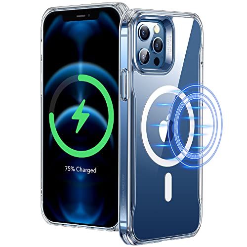 ESR Sidekick Hybrid Case Compatible with iPhone 12 Pro Max Case Magsafe(2020), with HaloLock Magnetic Wireless Charging, Scratch Resistant Back, Grippy Protective Frame, Clear