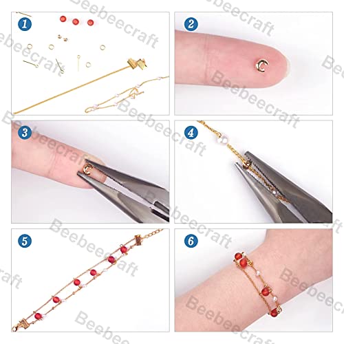 Beebeecraft 120Pcs 4 Size Crimp Bead Covers 18K Gold Plated Brass Half Round Open Crimp Beads End Tip 4mm/5.5mm/6mm/7.5mm for Jewellery Makings - Image 4