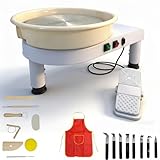 14in Pottery Wheel for Adults, 350W Professional Clay Machine with 2-Level Adjustable Height (7.8