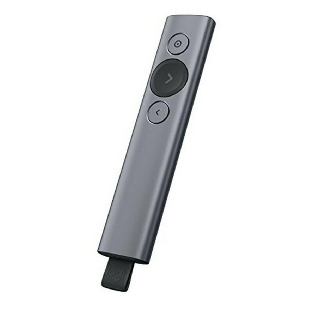 Logitech Spotlight Presenter Evidenziatore Digitale con Bluetooth, Clicker Universale per Presentazioni, Portata di 30 Metri e Ricarica Rapida, Grigio