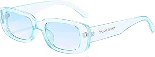 SunLazer Rectanglular Sunglasses for Women Retro Driving Sunlgasses Vintage Fashion Narrow Square Frame UV400 Protection