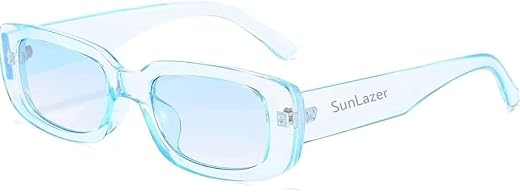 SunLazer Rectanglular Sunglasses for Women Retro Driving Sunlgasses Vintage Fashion Narrow Square Frame UV400 Protection