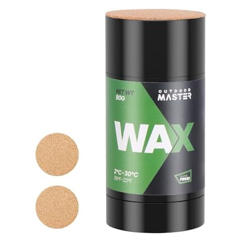 OutdoorMaster Rub-on Ski Snowboard Wax, 80g Universal Portable Cross-Country Wax for Universal Temperature, Easy Operation, Quick Waxing for Outdoors Cover