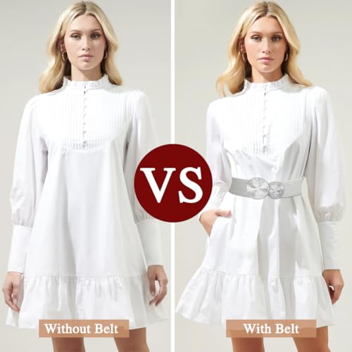 Wide Elastic Belts for Women Stretchy Skinny Cinch Waist Belts for Dresses3