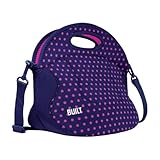Built NY LB12-MNV Spicy Relish Neoprene Lunch Bag with Adjustable Crossbody Strap, Mini Dot Navy