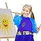 Hoxfly 2 Stück Malschürze Kinder 5-10 Jahre,Bastelschürze mit Ärmeln und 3 Taschen,Kinder Kittel Schürze,Wasserdichte Langarm Malschürze,für Schule Kunst Malerei,Essen,Blau & Rot (Mittel)