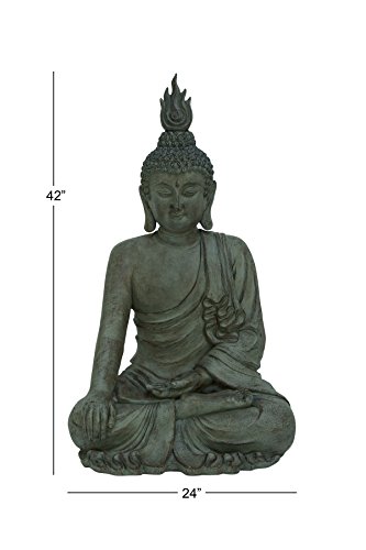 Deco 79 92694 Polystone Buddha Decorative Sculpture Meditating Home Decor Statue thumb #5