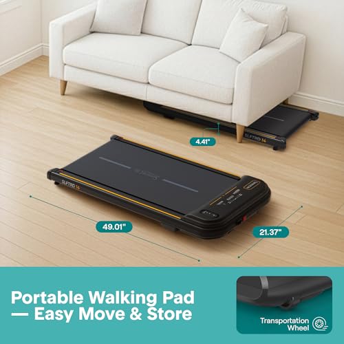 Image of SereneLife Portable Foldable Treadmill with Remote Control, 8.7 MPH Smart Speed Control, Treadmills for Home, Under Desk Treadmill for Home Office, Shock Absorption, App Support, 265lbs Limit