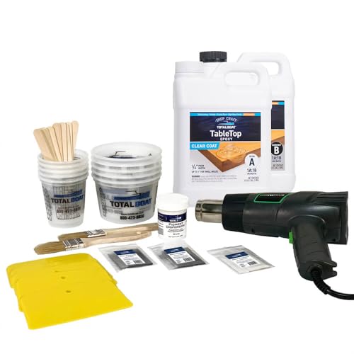 TotalBoat DIY Epoxy Italian White Marble Effect Countertop Project Kit | Includes Resin, Pigments & Tools | Make Faux Marble Kitchen Countertops, Bathroom Counters & Coffee Tables (Gallon Kit)