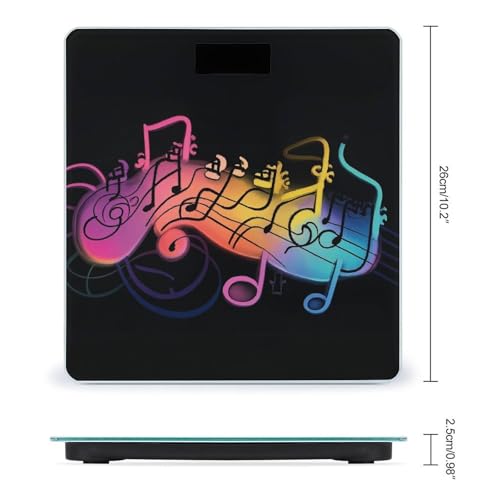 Báscula digital para baño con diseño musical y pantalla LCD grande miniatura 2