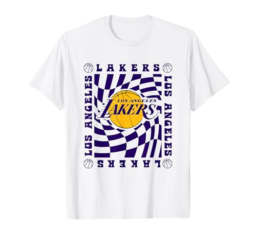 NBA Los Angeles Lakers Retro Checkerboard Wave T-Shirt