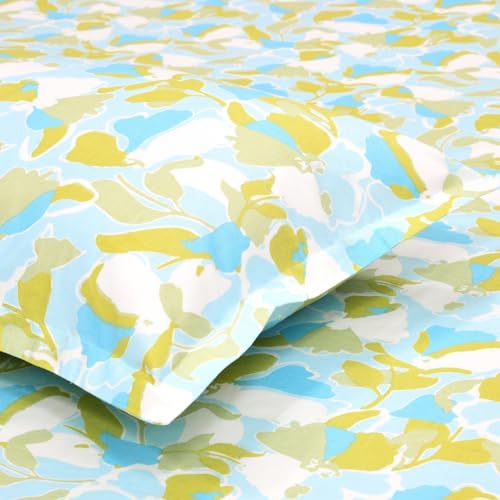 Image of haus & kinder Double Bedsheet for Queen Size Bed | 90 x 100 Inches 186 TC Cotton Bedsheet for Double Bed with 2 Pillow Covers - Summer Mirage