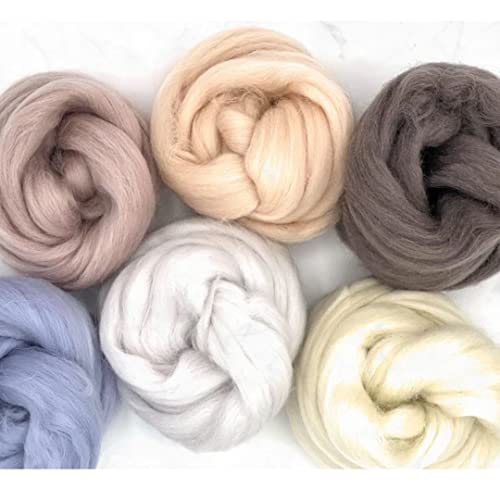 Image of Revolution Fibers Dyed Wool Roving Top | Corriedale Collection of Unspun Fiber | Perfect for Hand Spinning, Needle Felting, Weaving and Crafting (Sandy Beach)